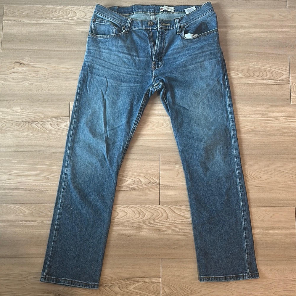 Wrangler Premium Blue Slim Straight Jeans Classic Style 32/30